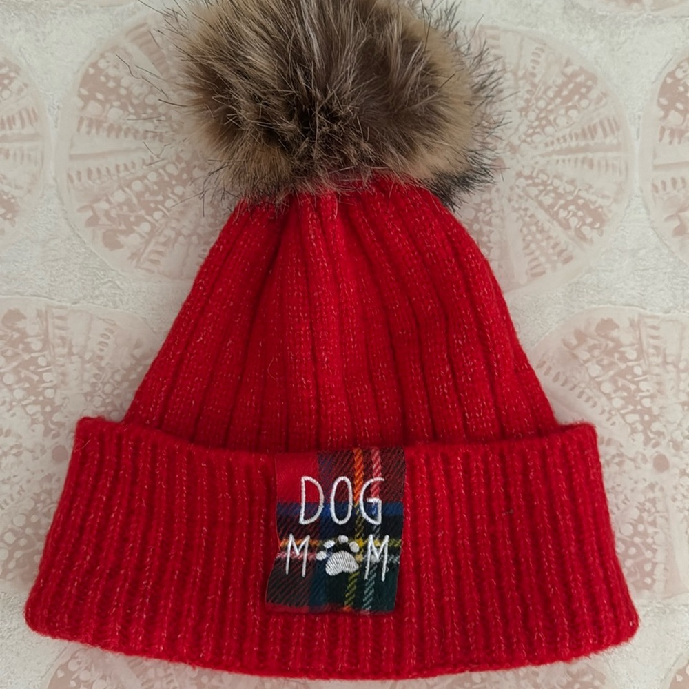 Dog mom pom Pom hat
